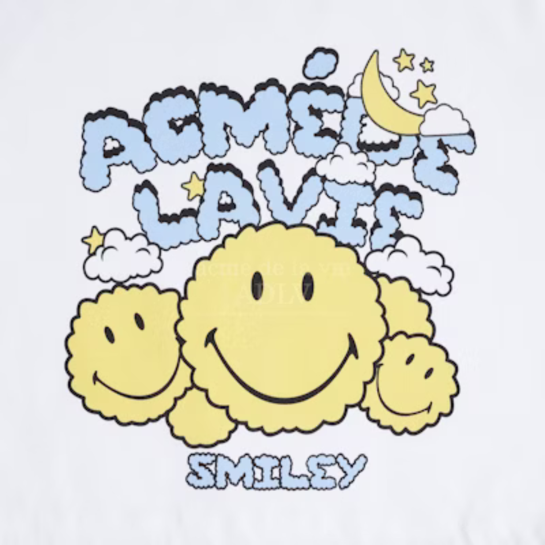 Smiley X ADLV - Artwork Crop Top Short Sleeve T-Shirt - Image 2