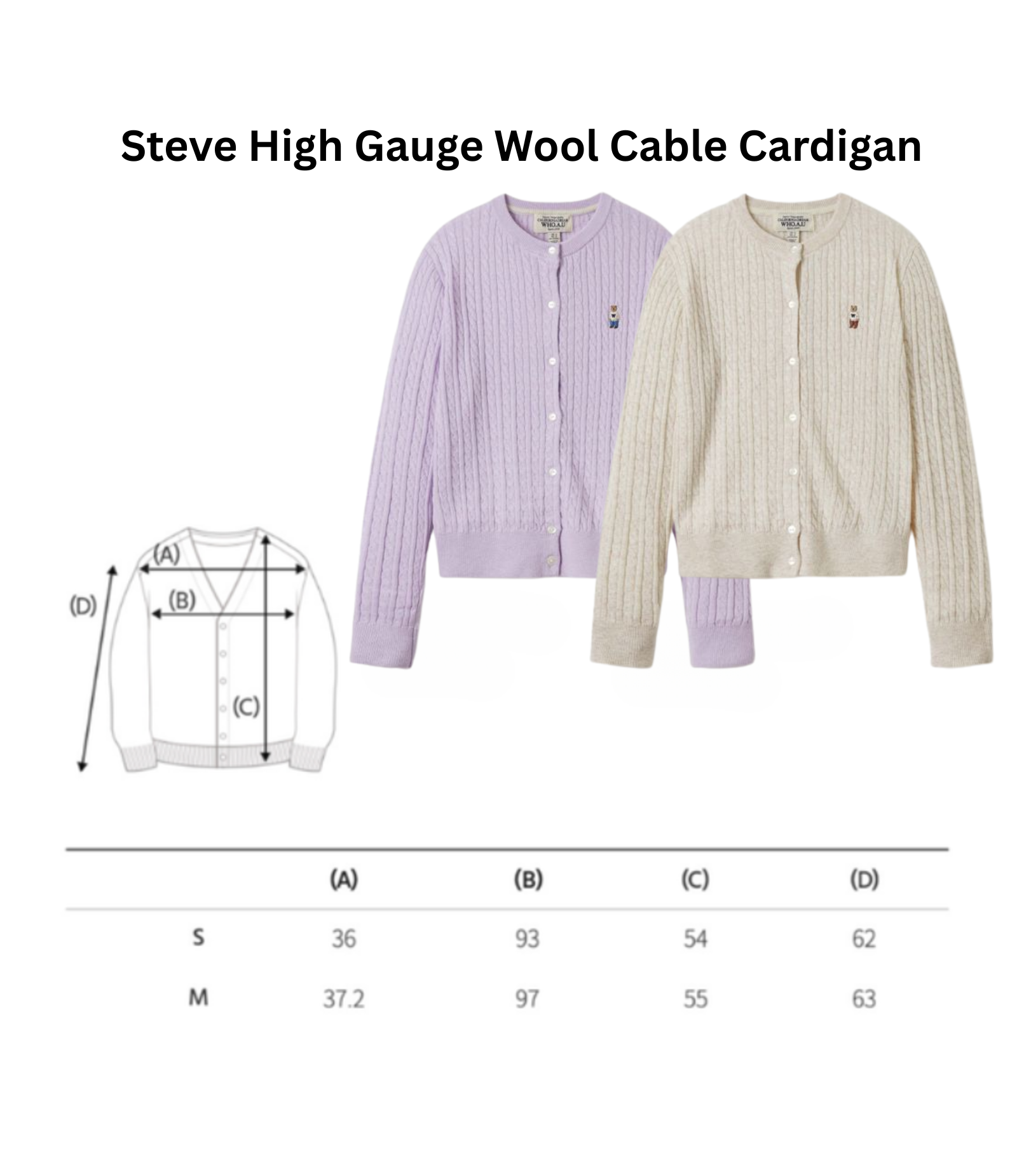 WHO.AU - Steve High Gauge Wool Cable Cardigan - Image 2