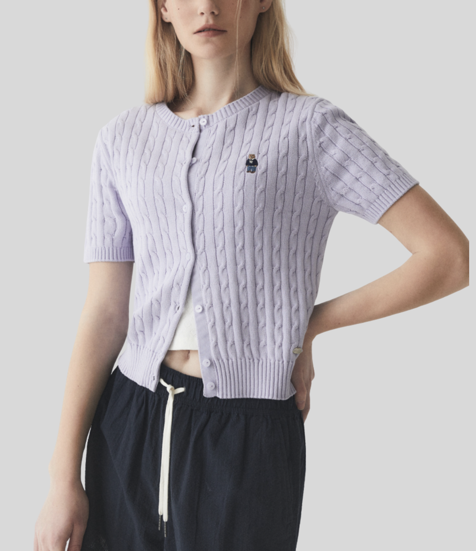 WHO.AU - Steve Round Neck Short Sleeve Cardigan