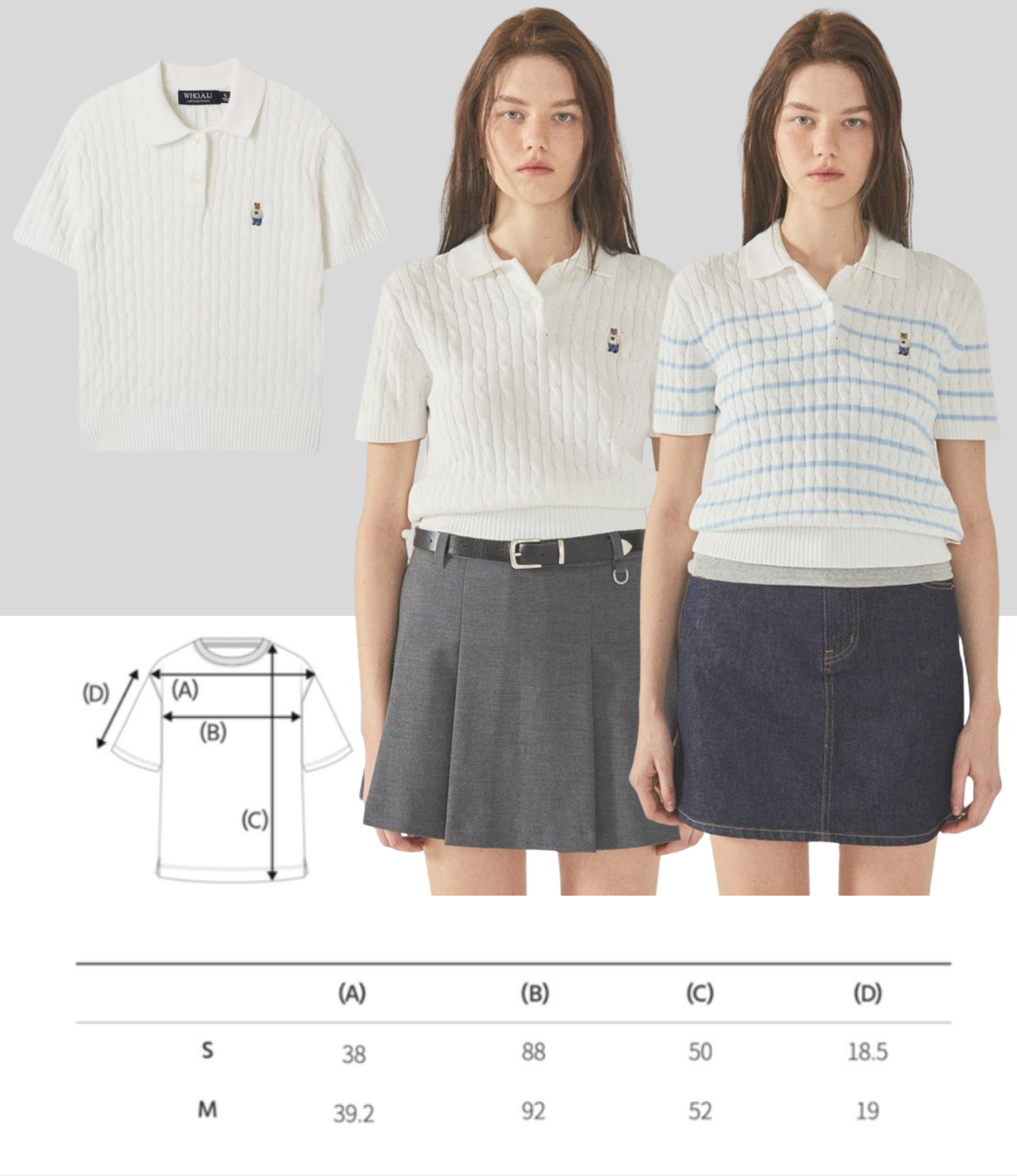 WHO.AU - Steve Collar Cable Short Sleeve Sweater - Image 4