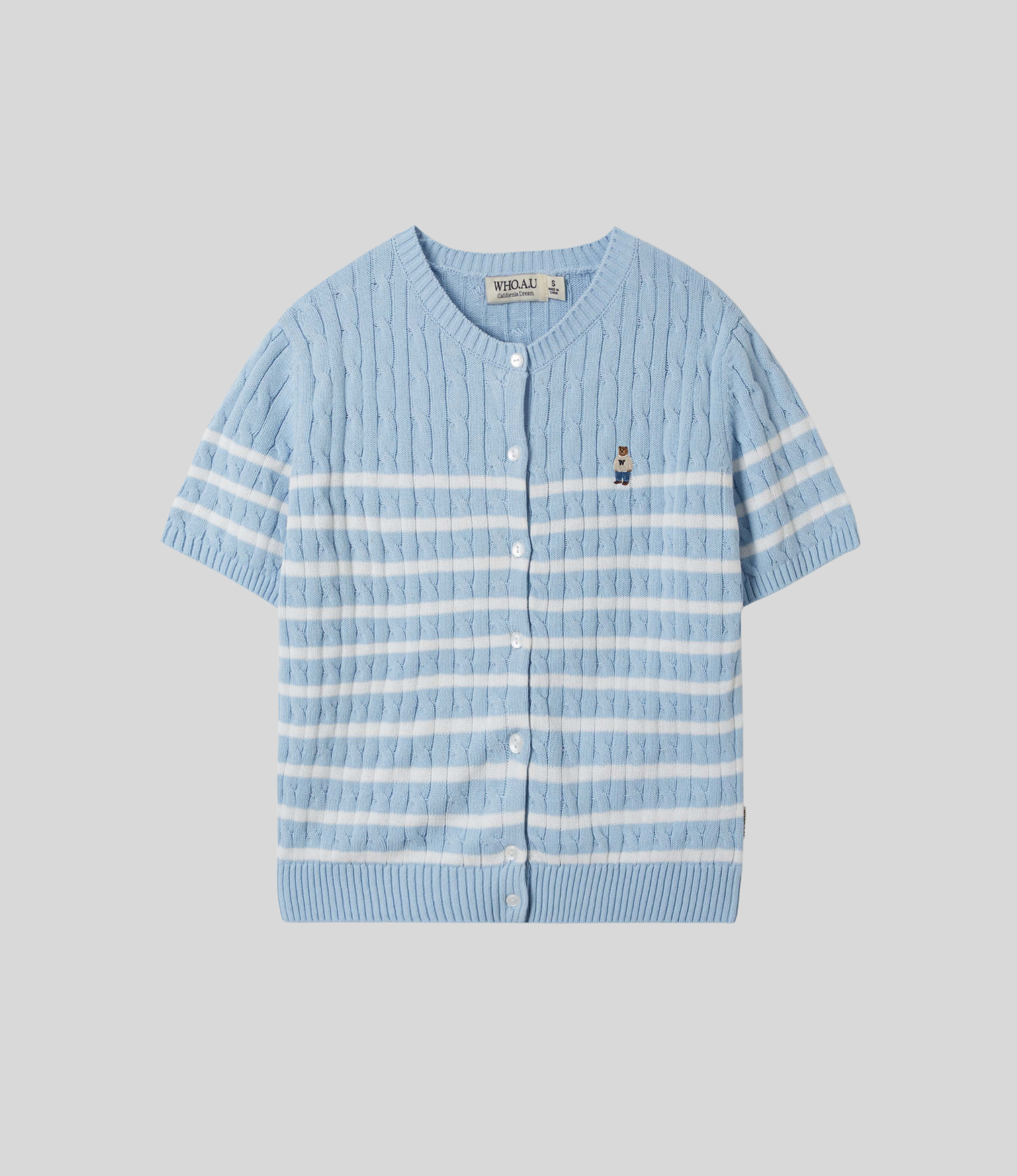 WHO.AU - Steve Round Neck Short Sleeve Cardigan - Image 3