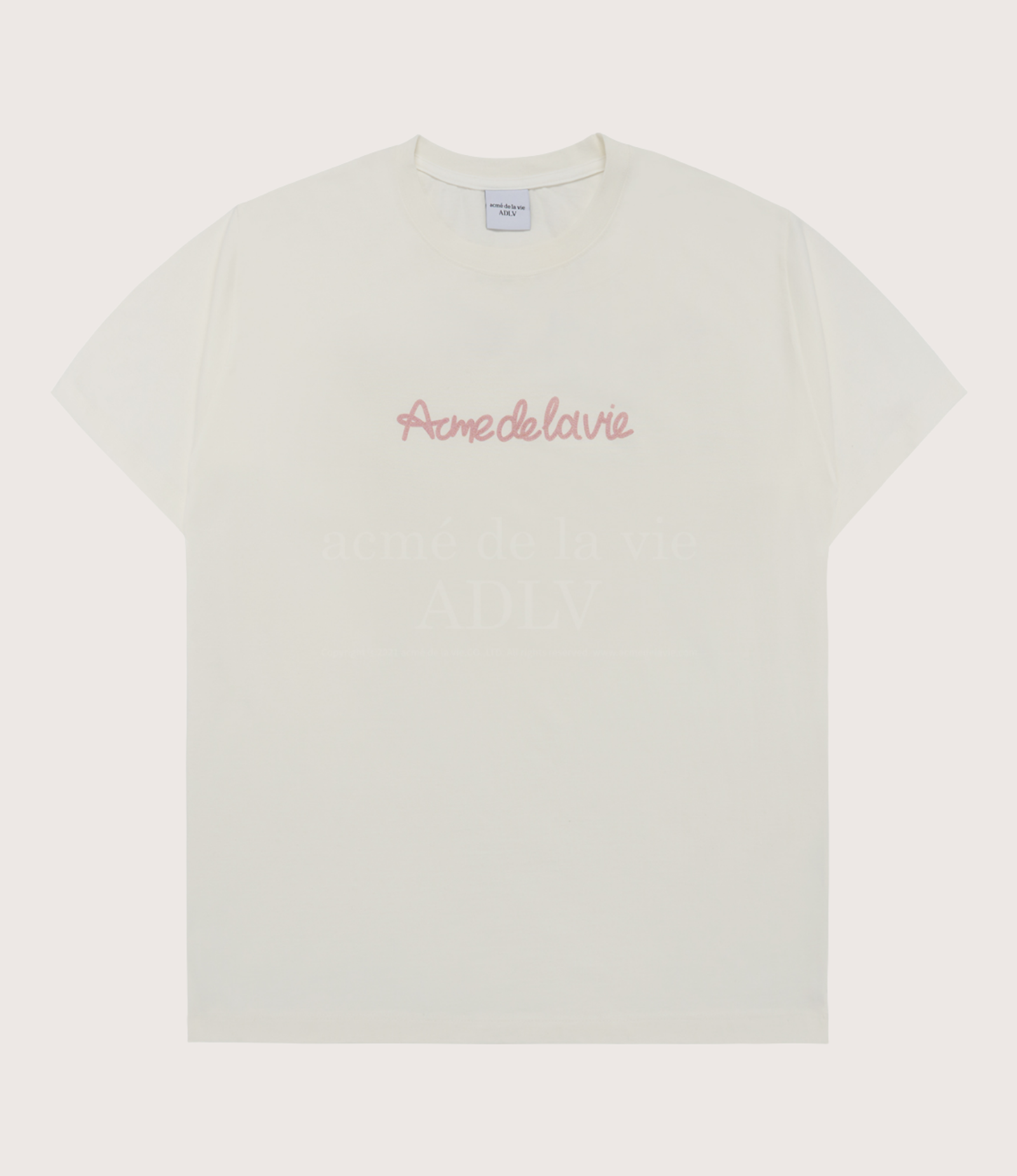 ADLV - Chain Embossing Script Printing Short Sleeve T-Shirt - Image 7