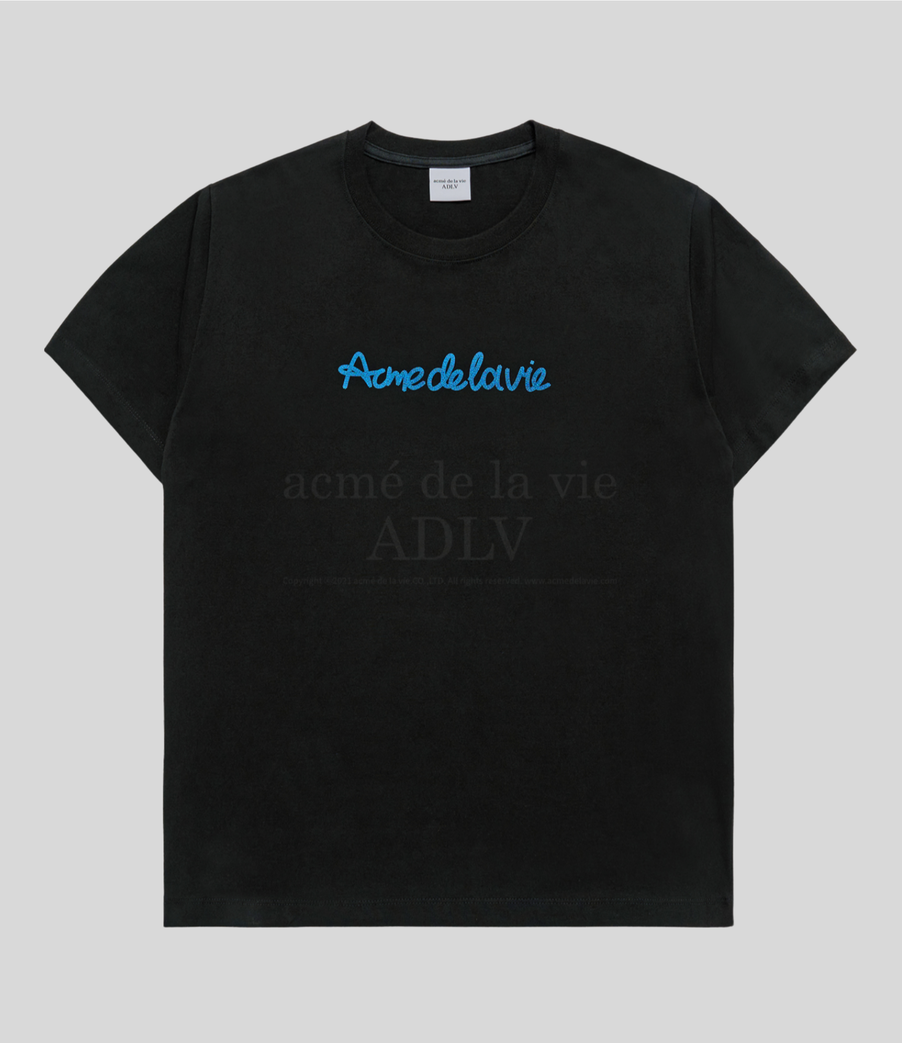 ADLV - Chain Embossing Script Printing Short Sleeve T-Shirt - Image 3