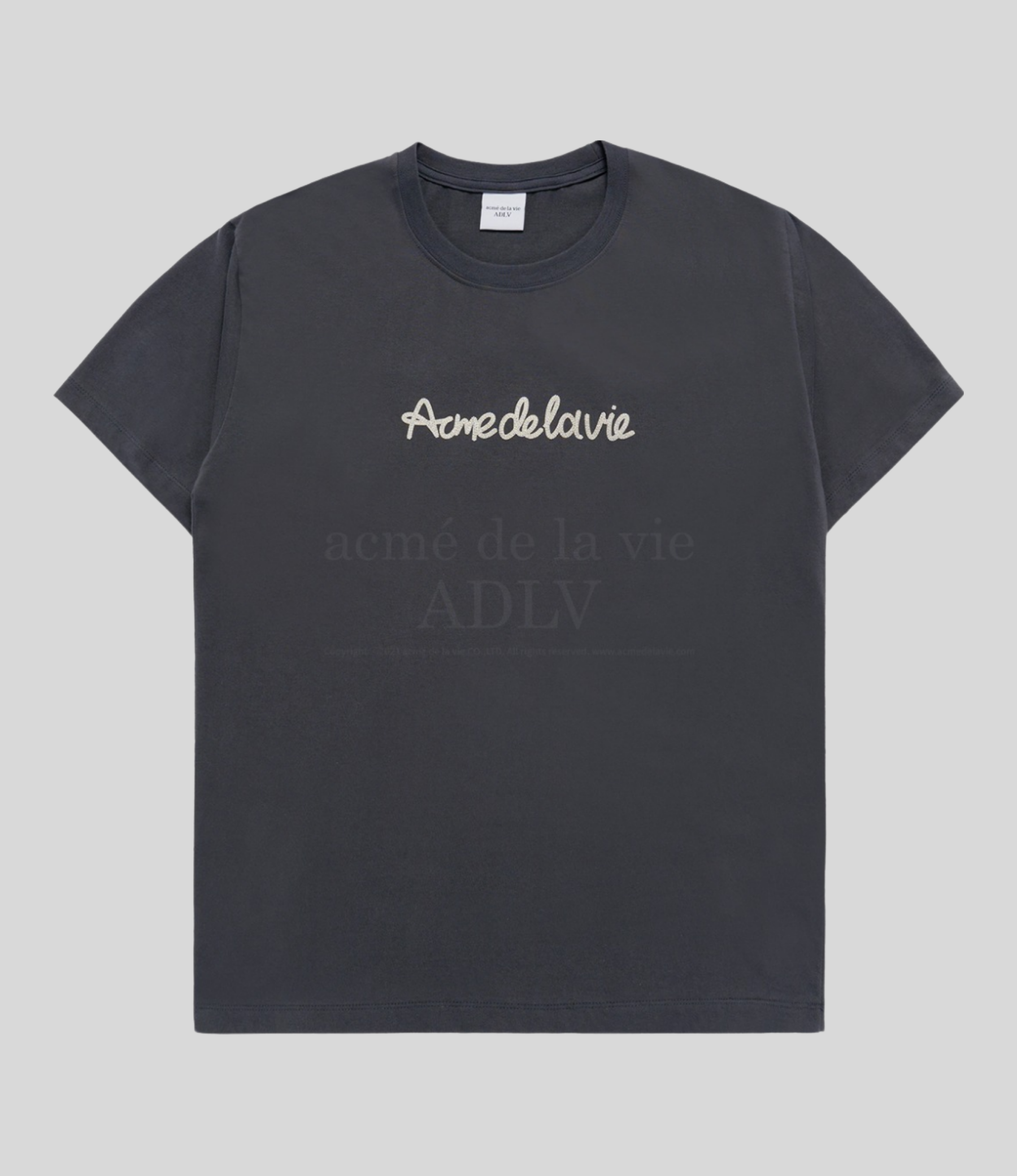 ADLV - Chain Embossing Script Printing Short Sleeve T-Shirt - Image 5