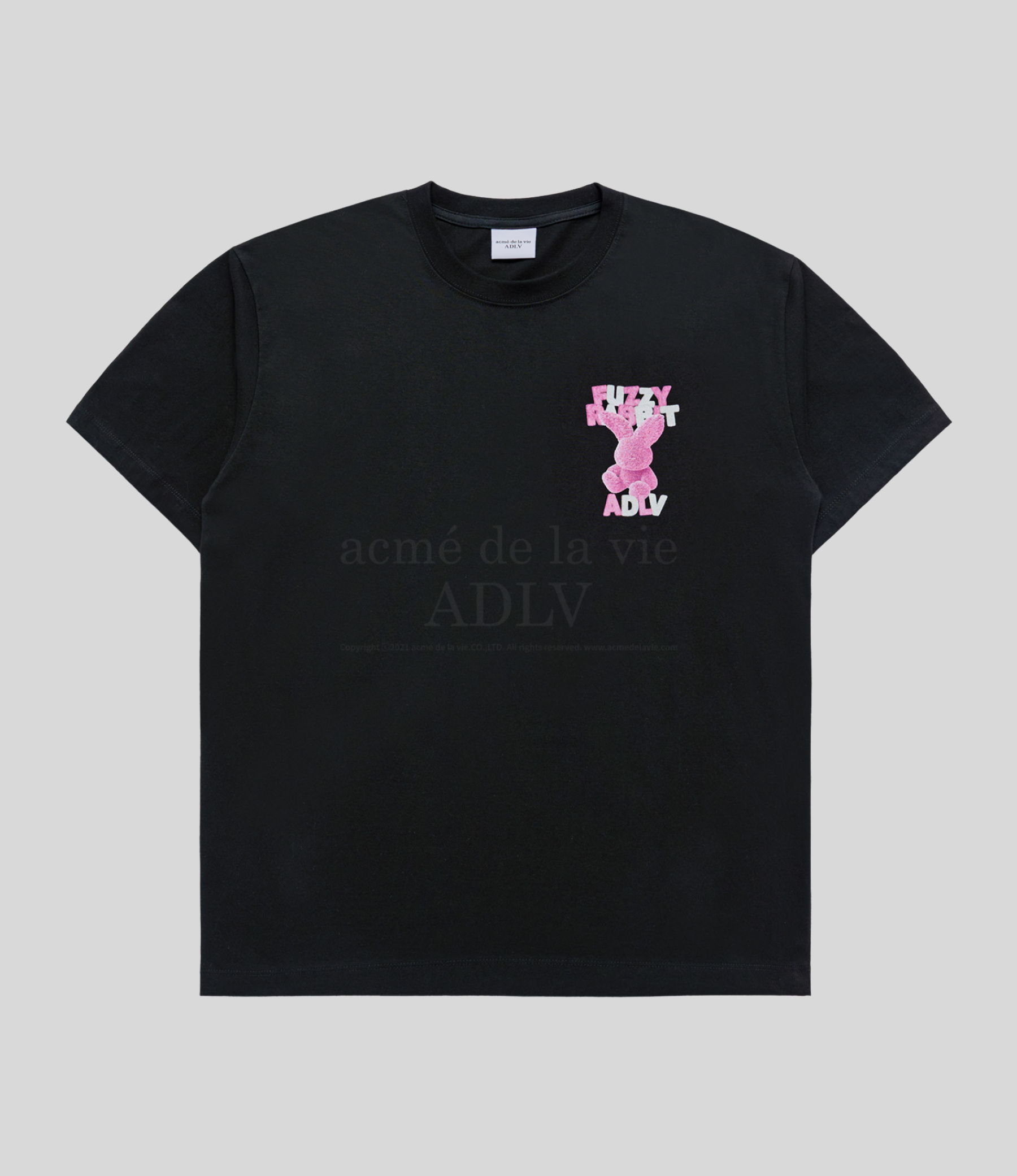 ADLV - Fuzzy Font Rabbit Short Sleeve T-Shirt - Image 2