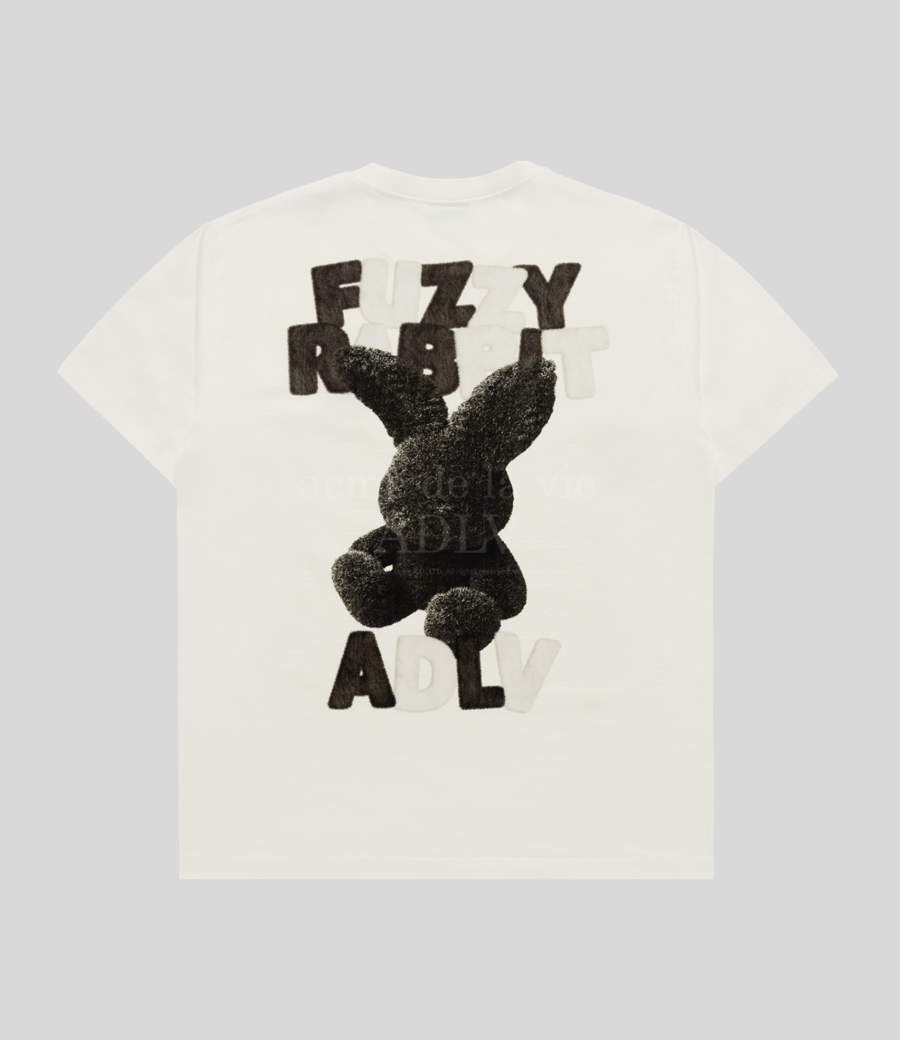 ADLV - Fuzzy Font Rabbit Short Sleeve T-Shirt - Image 5