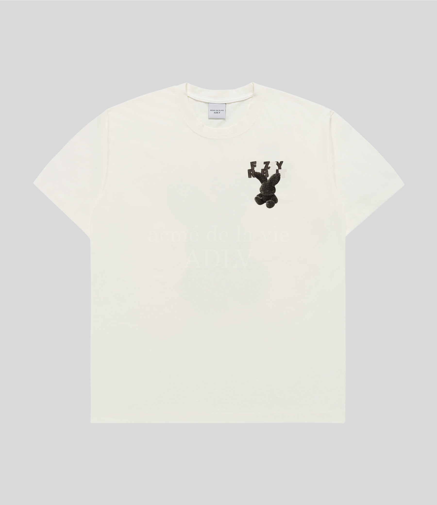 ADLV - Fuzzy Font Rabbit Short Sleeve T-Shirt - Image 4