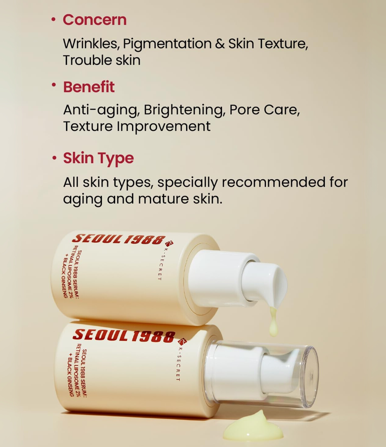 K-SECRET SEOUL 1988 - Serum Retinal Liposome 2% + Black Ginseng 30ml - Image 4