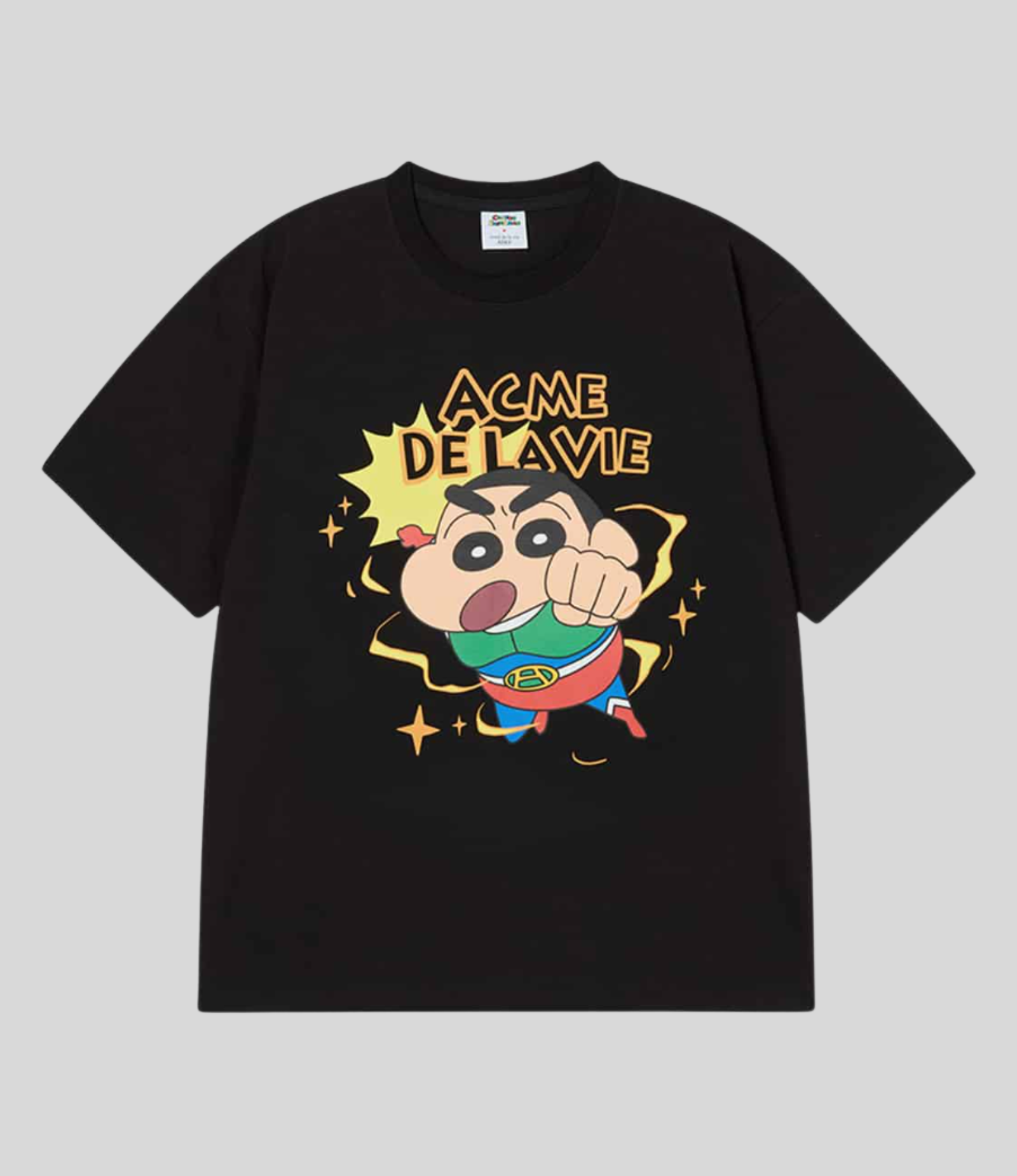 ADLV - Crayon Shin-chan Action Kamen Shinchan Short Sleeve T-Shirt _ Black 1