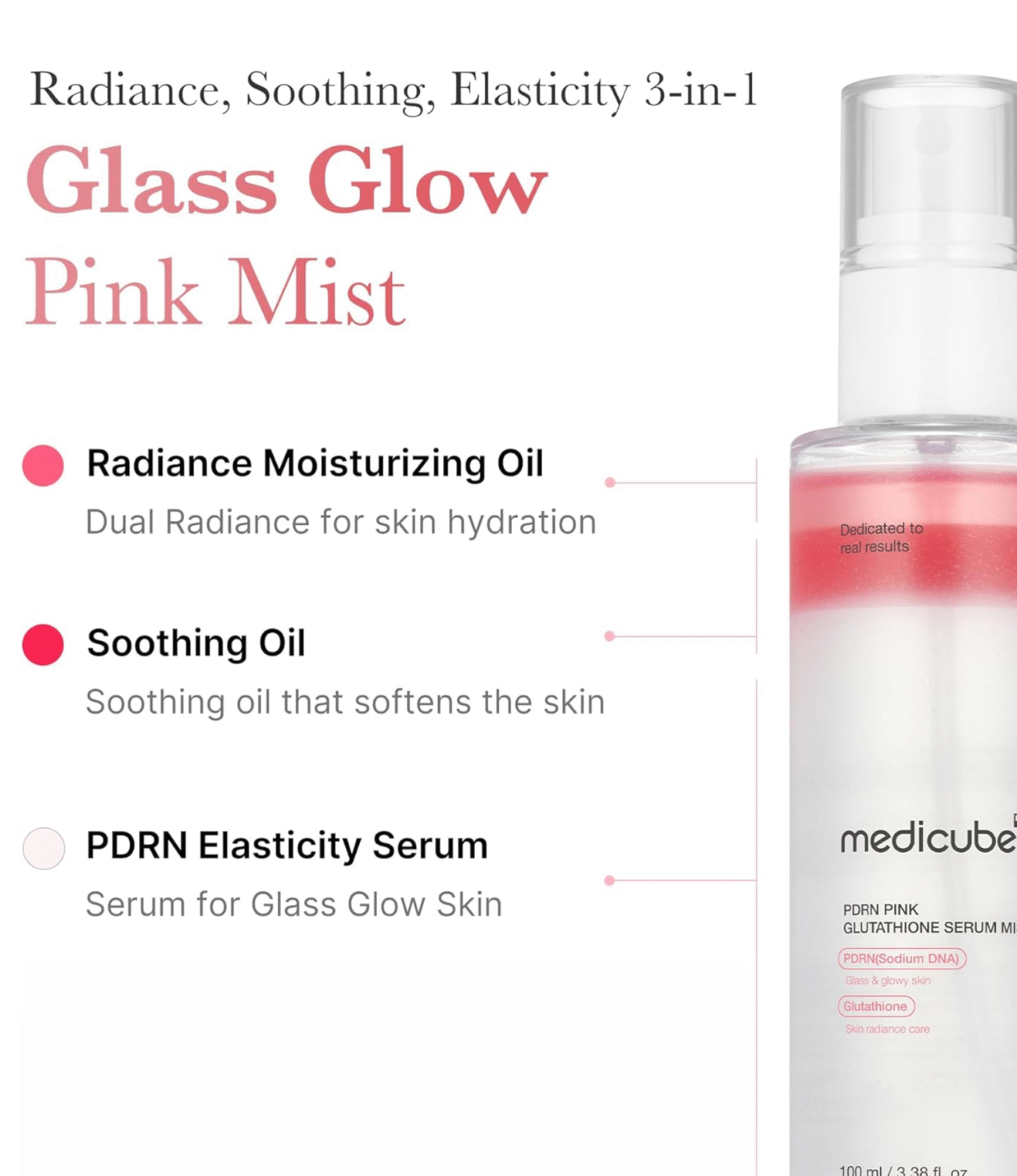 MEDICUBE - PDRN Pink Glutathione Serum Mist 100ml - Image 2