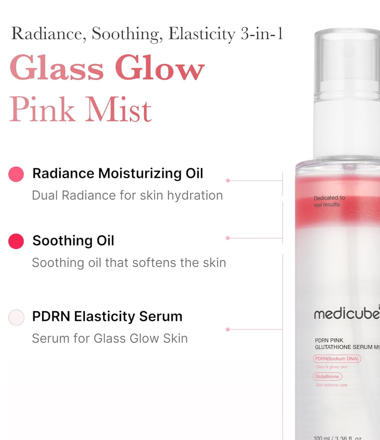 MEDICUBE - PDRN Pink Glutathione Serum Mist 100ml - Image 2