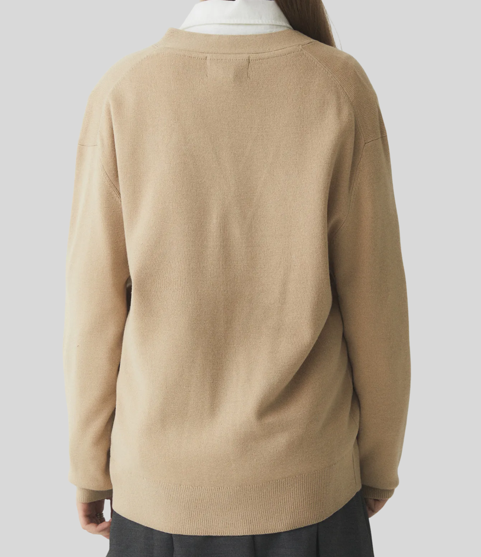 WHO.AU - V-neck Cardigan Beige M - Image 3