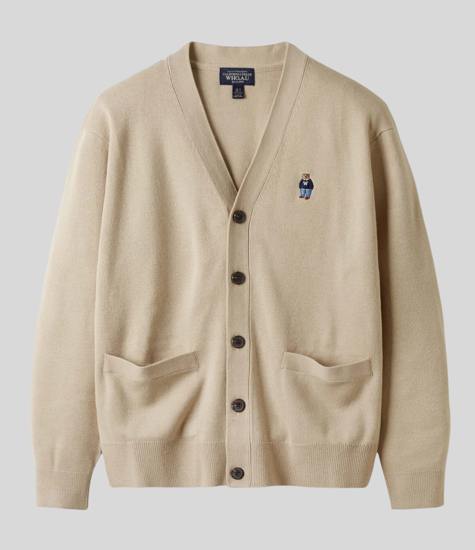 WHO.AU - V-neck Cardigan Beige M
