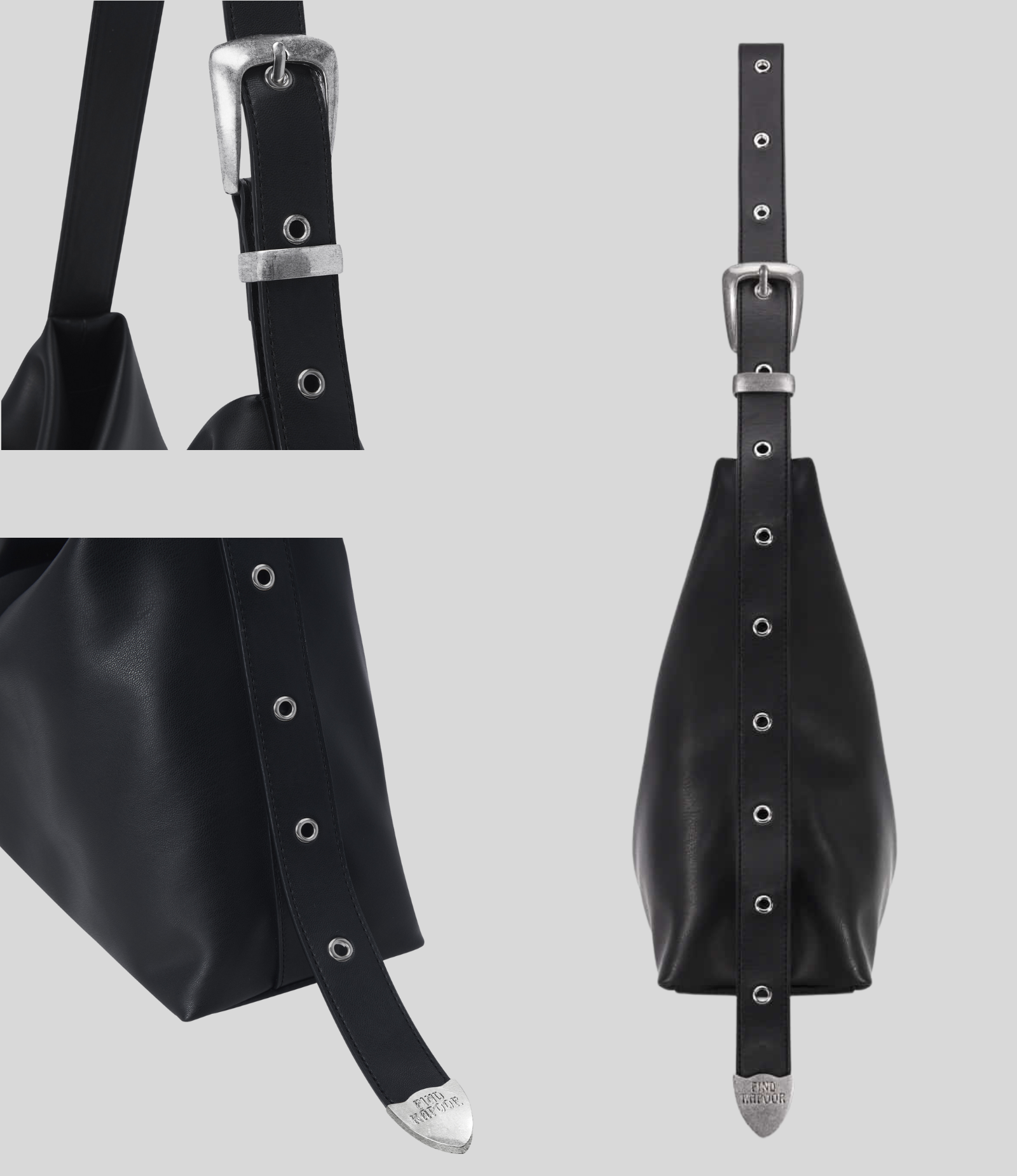 FIND KAPOOR - Belty Over Bag 35 - Crinkled Black - Image 3