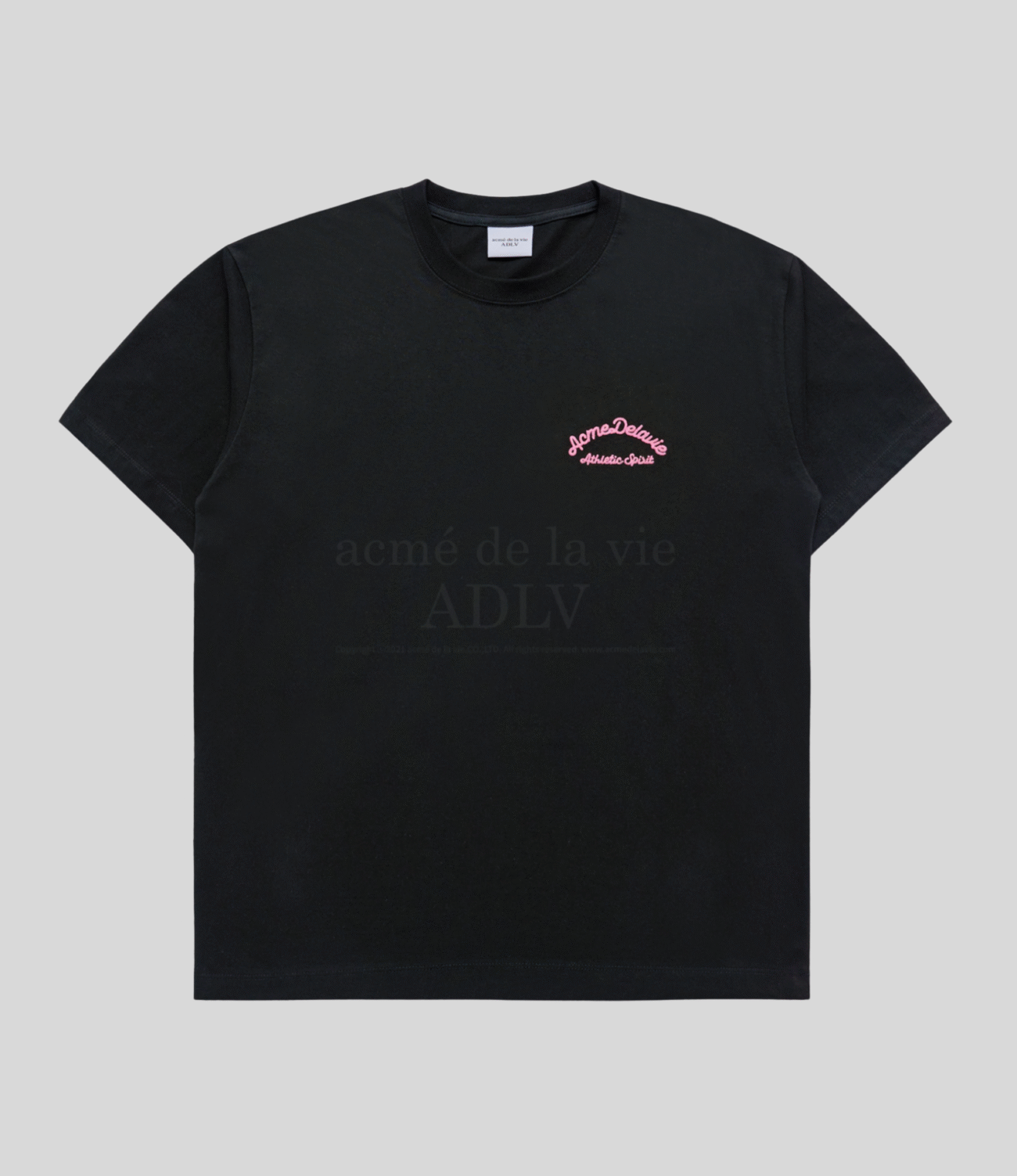 ADLV - Script Embossing Chain ​​Needlework Short Sleeve T-Shirt - Image 3