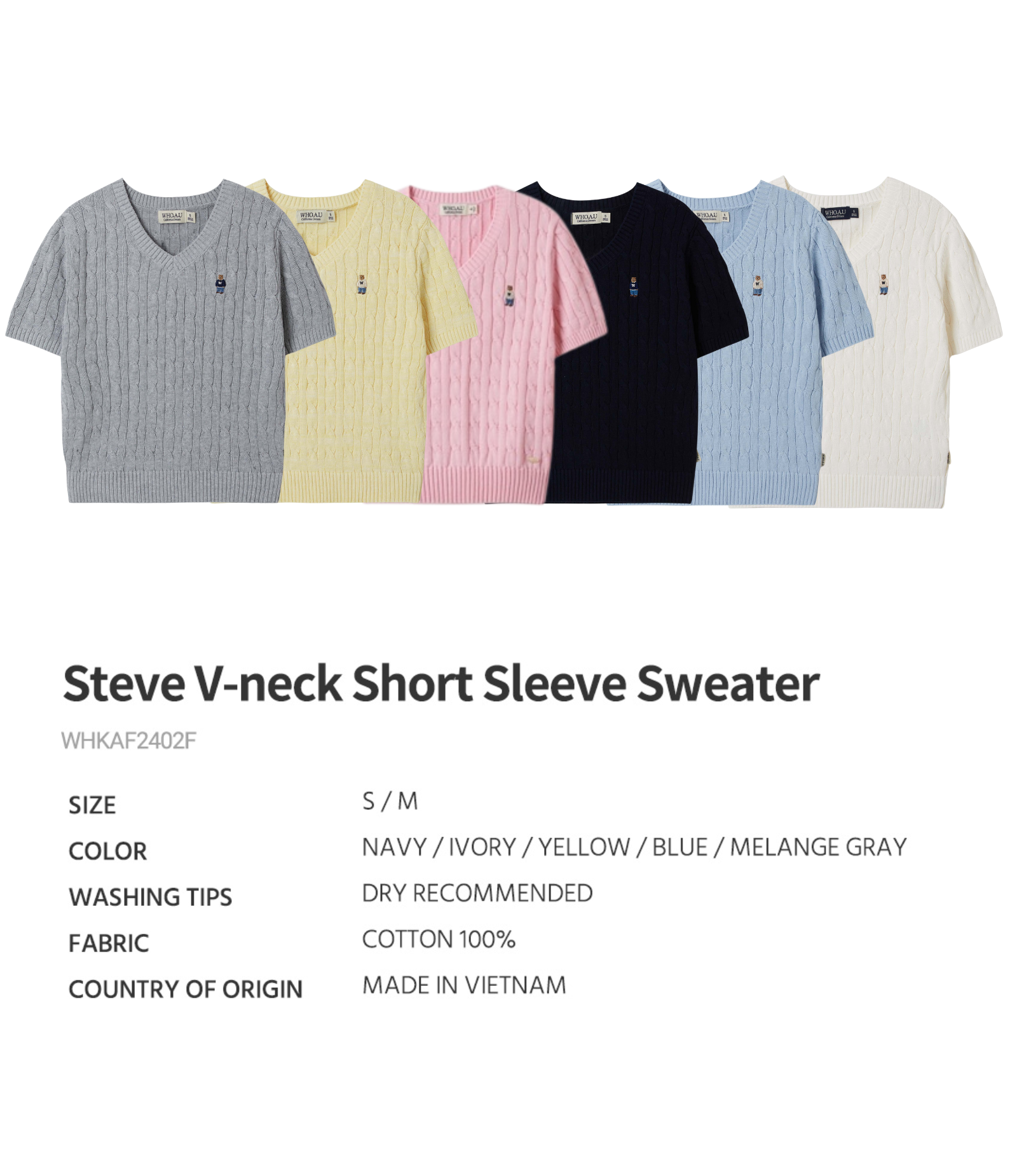 WHO.AU - Steve V-neck Short Sleeves Sweater