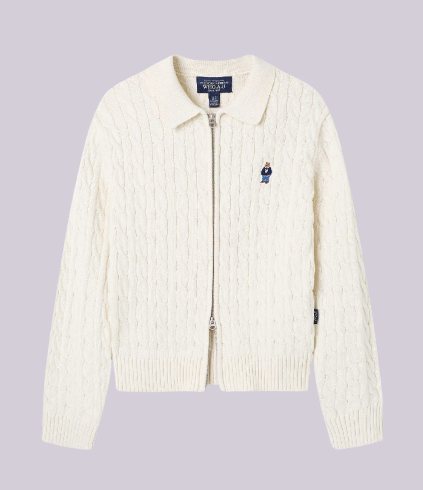 WHO.AU - Steve Crop Cable Zip-up Cardigan - Image 3